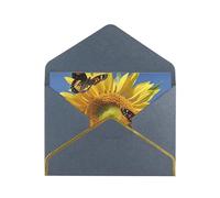 STVYUKL Biglietto di auguri con buste nere, biglietto di auguri con farfalle sui girasoli, biglietto di auguri per compleanno, matrimonio, biglietti vuoti per tutte le occasioni, 10 x 15 cm