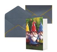 STVYUKL Biglietto di auguri con buste nere, biglietto di auguri con gnomi colorati per buon compleanno, matrimonio, biglietti vuoti per tutte le occasioni, 10 x 15 cm