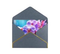STVYUKL Biglietto di auguri con buste nere, biglietto di auguri con orchidee colorate e fiori di buon compleanno, inviti di nozze, biglietti vuoti per tutte le occasioni, 10,2 x 15,2 cm