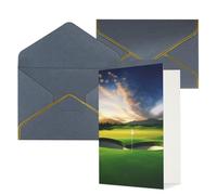 STVYUKL Biglietto di auguri con buste nere, Thinking of You, campo da golf, buon compleanno, invito a matrimonio, biglietti vuoti per tutte le occasioni, 10 x 15 cm