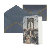 STVYUKL Biglietto di auguri con buste nere, Thinking of You Card Brooklyn Bridge, biglietti di auguri di buon compleanno per matrimoni, biglietti vuoti per tutte le occasioni, 10,2 x 15,2 cm