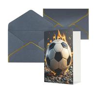 STVYUKL Biglietto di auguri con buste nere, Thinking of You, con pallone da calcio che brucia buon compleanno, invito a matrimonio, biglietti vuoti per tutte le occasioni, 10,2 x 15,2 cm
