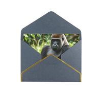 STVYUKL Biglietto di auguri con buste nere, Thinking of You, Gorilla in the Grass Happy Birthday Wedding Invitation Biglietti vuoti per tutte le occasioni 4x6