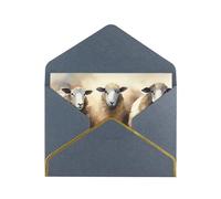 STVYUKL Biglietto di auguri con buste nere, Thinking of You, motivo pecore, acquerello, buon compleanno, matrimonio, invito, biglietti vuoti per tutte le occasioni, 10,2 x 15,2 cm