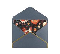 STVYUKL Biglietto di auguri con buste nere, Thinking of You, simpatico gallo, galline, buon compleanno, matrimonio, invito per tutte le occasioni, 10,2 x 15,2 cm