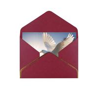 STVYUKL Biglietto di auguri con buste rosso scuro, biglietto di auguri con colomba bianca che vola al sole, biglietto di auguri di buon compleanno, matrimonio, biglietti vuoti per tutte le occasioni