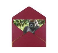 STVYUKL Biglietto di auguri con buste rosso scuro, biglietto di auguri con Gorilla in the Grass Happy Birthday Wedding Invitation biglietti vuoti per tutte le occasioni 4x6