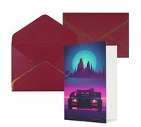 STVYUKL Biglietto di auguri con buste rosso scuro, biglietto di auguri con immagini di buon compleanno e matrimonio, biglietti vuoti per tutte le occasioni, 10,2 x 15,2 cm