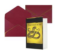 STVYUKL Biglietto di auguri con buste rosso scuro, biglietto di auguri con scritta in lingua inglese "Thinking of You" e "Don't tread on me", per compleanno, matrimonio, invito, biglietti vuoti per