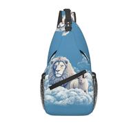 STVYUKL Borsa a tracolla con agnello con leone per donne e uomini, zaino leggero a tracolla per palestra, sport, viaggi, escursionismo, zaino da petto regolabile