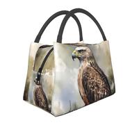 STVYUKL Borsa termica per il pranzo, riutilizzabile, a prova di perdite, ad acquerello, di falco, borsa termica per alimenti, per donne, uomini, picnic, viaggi