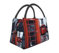 STVYUKL Borsa termica per il pranzo, riutilizzabile, a prova di perdite, Inghilterra, Regno Unito, retrò, Londra, telefono, borsa termica per alimenti, per donne, uomini, lavoro, picnic, viaggi