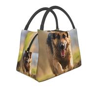 STVYUKL Borsa termica per il pranzo riutilizzabile a prova di perdite Scatola per il pranzo in esecuzione Pastore Tedesco Cane Lunch Cooler Tote Food Carrier Per Donne Uomini Lavoro Picnic Viaggio