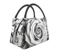 STVYUKL Borsa termica per il pranzo riutilizzabile a prova di perdite Scatola per il pranzo nera bianca rosa pranzo Cooler Tote Food Carrier per donne uomini lavoro picnic viaggio