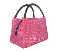 STVYUKL Borsa termica per il pranzo riutilizzabile a prova di perdite Scatola per il pranzo scintillante rosa glitterato Lunch Cooler Tote Food Carrier per donne uomini lavoro picnic viaggio