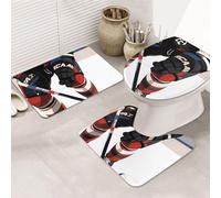 STVYUKL Set di 3 tappetini da bagno antiscivolo lavabili con contorno a forma di U tappetino da bagno assorbente in microfibra tappetini da bagno con motivo hockey su ghiaccio tappetini da bagno per