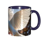 STVYUKL Tazza da caffè in ceramica da 325 ml, con comoda impugnatura, con colomba bianca che vola al sole, tazza da tè per case e uffici