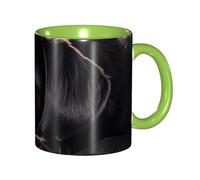 STVYUKL Tazza da caffè in ceramica da 325 ml, con comoda impugnatura, motivo: cucciolo di labrador nero, tazza da tè per casa e ufficio