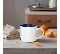 STVYUKL Tazza da caffè in ceramica da 450 ml, divertente tazza da caffè con manico grande, a becco lungo, tazza da tè con airone, tazza regalo per latte, cacao, caffè, blu navy