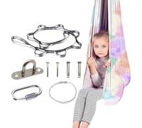 STWBHW Altalene da soffitto Cocoon, Amaca altalenante, seggiolino for Altalena for Bambini - Seggiolino for Yoga Antiscivolo da soffitto, for Ragazzi, Adolescenti, Ragazze e Famiglie(Rainbow Print)