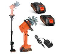 STWBHW Motozappa elettrica da Giardino, Mini motocoltivatore a Batteria da 21 V, coltivatore Portatile for Terreno, 235 Giri/min con 4 File di Denti, 2 batterie da 1,5 Ah, caricabatteria