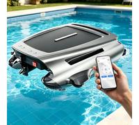 STWBHW Pool Cleaner Robot,Solar Powered Automatic Robotic Pool Skimmer with App & Remote Control And 3.8L Large Filter Basket,24/7 Surfaces Cleaner,5200mAh Battery,for all Swimming Pools