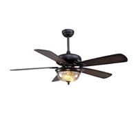 STWBHW Ventilatore da soffitto vintage moderno con luce e telecomando