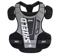 STX Shield 200 Lacrosse - Protezione pettorale da portiere, nero/grigio, S
