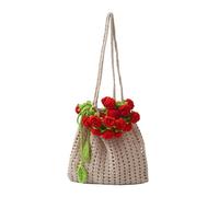 Stxdynjy Bouquet Woven Bouquet Practical Tote per la festa di viaggio dello shopping, Rosso