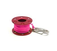 Stxdynjy Ciondolo Mini Portachiavi Pendente Charm con Clip Robusta in Lega di Alluminio E Cordino Design a Bobina con Fori E Piastre Circolari Adatto a Zaini, Ruota Rossa Con Filo Rosa
