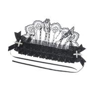 Stxdynjy Cosplay Cerchietto Gothic Lolita con Fascia in Pizzo Da Demonio Accessorio per Capelli Regolabile in Poliestere Adatto per Feste a, Nero