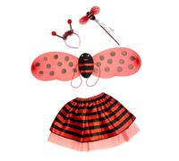 Stxdynjy Costume Ape Animali Kit Travestimento Ape Bambini Gonna Cerchietto Bacchetta Materiale Delicato Adatto a Recita Festa Fotografia, Rosso