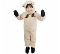 Stxdynjy Costume Pecora Bambini Travestimento Animale Abito Pecorella Outfit Poliestere Leggero E Confortevole con Dettagli Orecchie E Finitura Morbida Adatto, M, Pecora