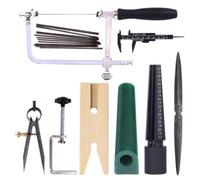 Stxdynjy Crafting Equipment Kit Strumenti per Anelli Comprende Archetto da Seghetto Misuratore Circolare Asta Verde Formatrice Calibro Metallo Morsetto Anello