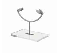Stxdynjy Esemplari Minerali Piatti Geometrico Espositore con Base Rettangolare e Braccio Curvo Stabile Cavtto Espositivo per Scrivanie, Argento
