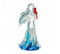 Stxdynjy Figurina Angelo con Cardinale Rosso Compatta Statuetta Angelo con Mani Giunte Simbolico Figurina Decorativa Traslucida per Scrivania