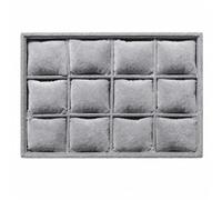 Stxdynjy Vassoio Espositivo con Scomparti Imbottiti Scompartito gioie in Legno Multistrato con Scomparti Elegante per Bancone Negozio, Comò, Grigio Scuro