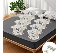 StyBtt 8 Pezzi Blocca Lenzuola, Nuovo Ferma Lenzuola x Angoli, Ferma Angoli Lenzuola, Bretelle per Lenzuola, Ferma Lenzuola, Bed Sheet Holder, con Fissatore Angolare Piumone (Bianco)