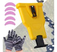 StyBtt Affila Catena Motosega, Affilacatene per Motosega, Universal Chainsaw Sharpener, Kit Affilatura Catena Motosega, Affilacatene con 5 Pietre per Affilare e un Paio di Guanti da Lavoro