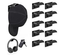 Stycypel 10 supporti per cappelli, ganci autoadesivi, organizer per cappelli da baseball, da parete, non sono necessari chiodi o fori, adatti per pareti, armadi, porte, negozi, ecc