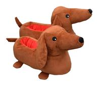Styeyts Weiner Dog Slippers for Wome - Cozy Warm Animal Dog Slippers, Pantofola Cozy (Brown-a, taglia unica, adulto, donna, 38, numerico, taglia unica, taglia EU