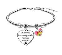 STYFA Braccialetto Genitori e bambini-un bimbo impara quando l'amore insegna-Regalo Di Compleanno-Regalo Per La Genitori e Figli-un-Braccialetto bambino