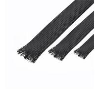 Styire Tubo a maglia stretta con treccia isolata, 5 metri, in nylon nero, da 1 mm a 100 mm, espandibile, guaina for cavi, guaina for cavi a spirale Protezione Copertura(1mm ID)