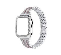 (Style A Apple Watch Series 6 4, Multicolor) 5 Beads Watchband Wrist Strap+PC Watch Case Protective Cover for Apple Watch Series 6/5/4/SE 40mm