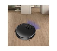 (Style A, Black) OB12 3-In-1 Smart Sweeping Vacuum Cleaner Robot Rechargeable Floor Sweeper with UV Light