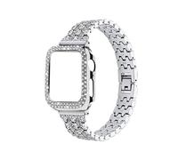 (Style B Apple Watch Series 6 4, Transparent) 5 Beads Watchband Wrist Strap+PC Watch Case Protective Cover for Apple Watch Series 6/5/4/SE 40mm