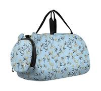 Style bamboos Baby Blue Gold and Black Boy Gym Duffel Bag con scomparto per scarpe grande capacità bagaglio a mano per pratica scolastica, sport, viaggi bulto de viaje