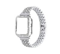 (Style C Apple Watch Series 6 4, Transparent) 5 Beads Watchband Wrist Strap+PC Watch Case Protective Cover for Apple Watch Series 6/5/4/SE 40mm