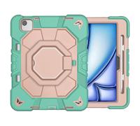 (Style C, Multicolor) Case for Tablet with Hand Grip and Kickstand Compatible with iPad Air 11 (2024) Made of PC and Silicone