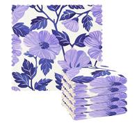 Style Chow Chow Stampa Floreale Viola Asciugamano in microfibra 6 Pack assorbente asciugamano decorazioni toallas de microfibra para limpieza 11x11 pollici